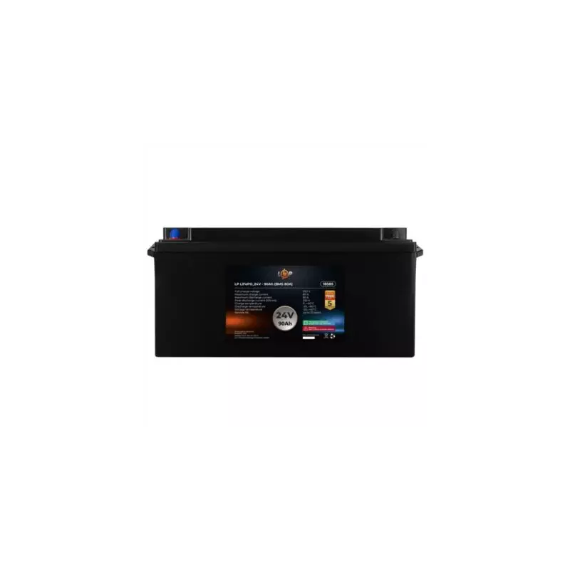 Аккумуляторная батарея LP LiFePO4 для ИБП 24V (25,6V) — 90 Ah (2304Wh) (BMS 80A) пластик